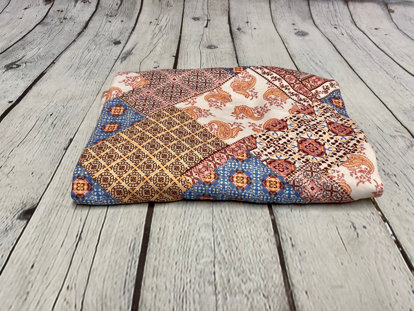 DBP Double Brushed Poly Spandex Print Panel Paisley Print By The Yard