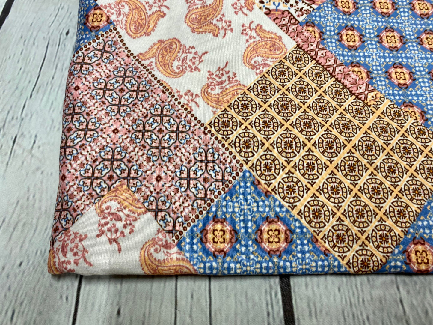 DBP Double Brushed Poly Spandex Print Panel Paisley Print By The Yard