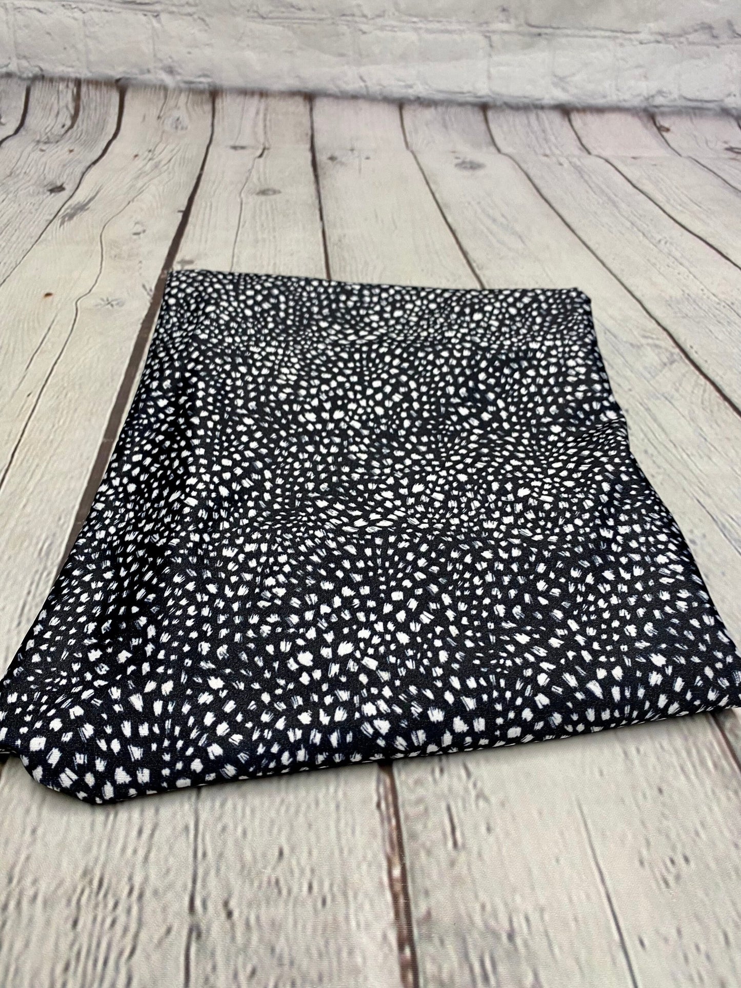 4 Way Stretch Assorted Print Nylon Spandex Fabric By The Yard Tricot Swim Wear Bikini Active Wear Black White Dot Print 280 GSM