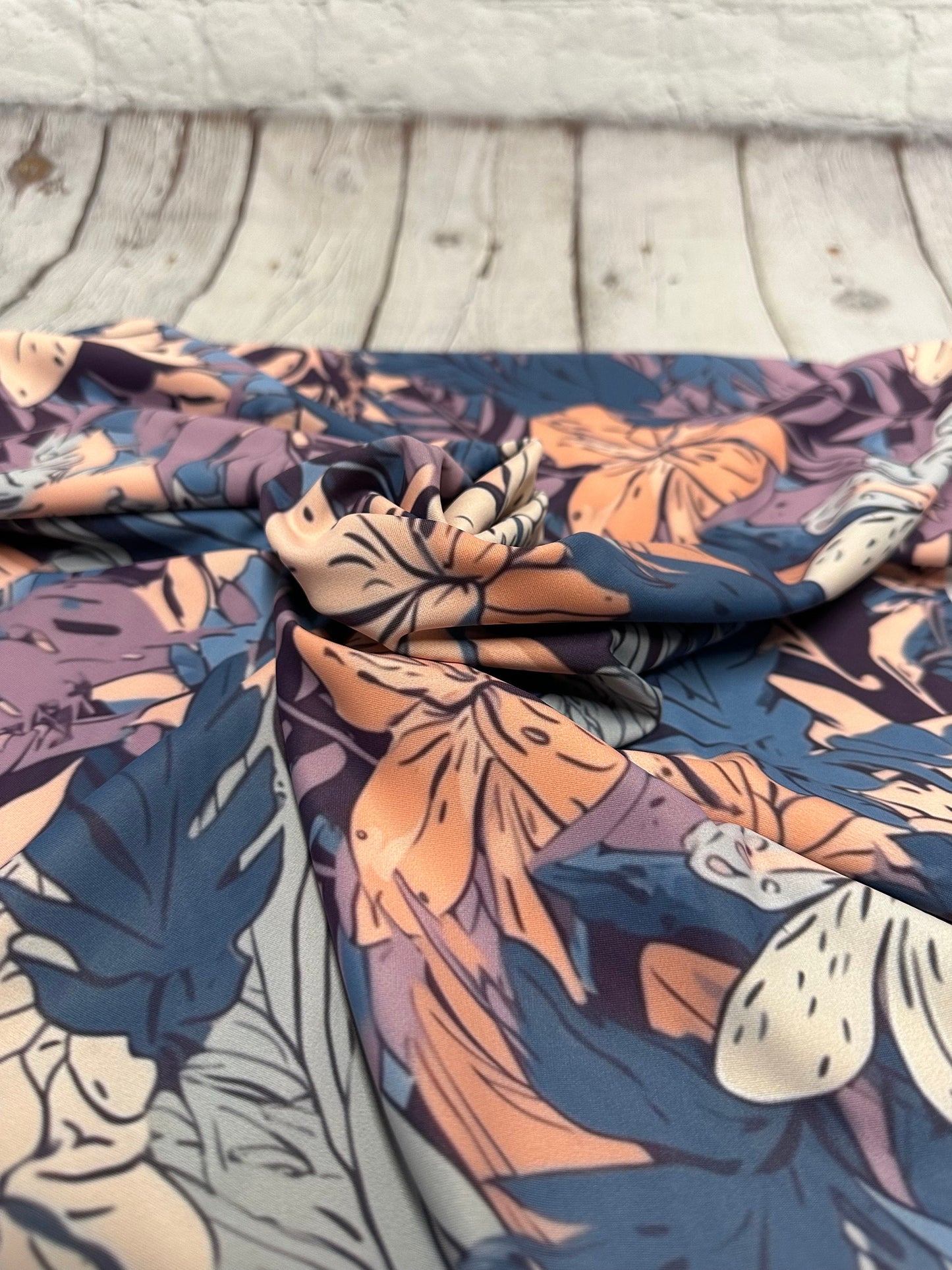 4 Way Stretch Print Nylon Spandex Fabric By The Yard Tricot Swim Wear Bikini Bright Multi Color Leaf Tropical Floral Palm Print