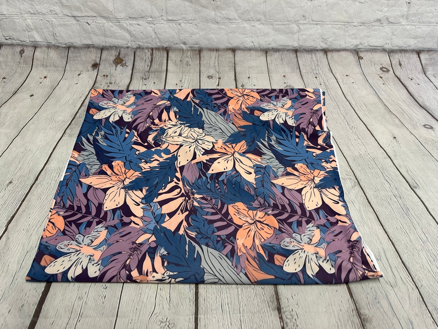 4 Way Stretch Print Nylon Spandex Fabric By The Yard Tricot Swim Wear Bikini Bright Multi Color Leaf Tropical Floral Palm Print