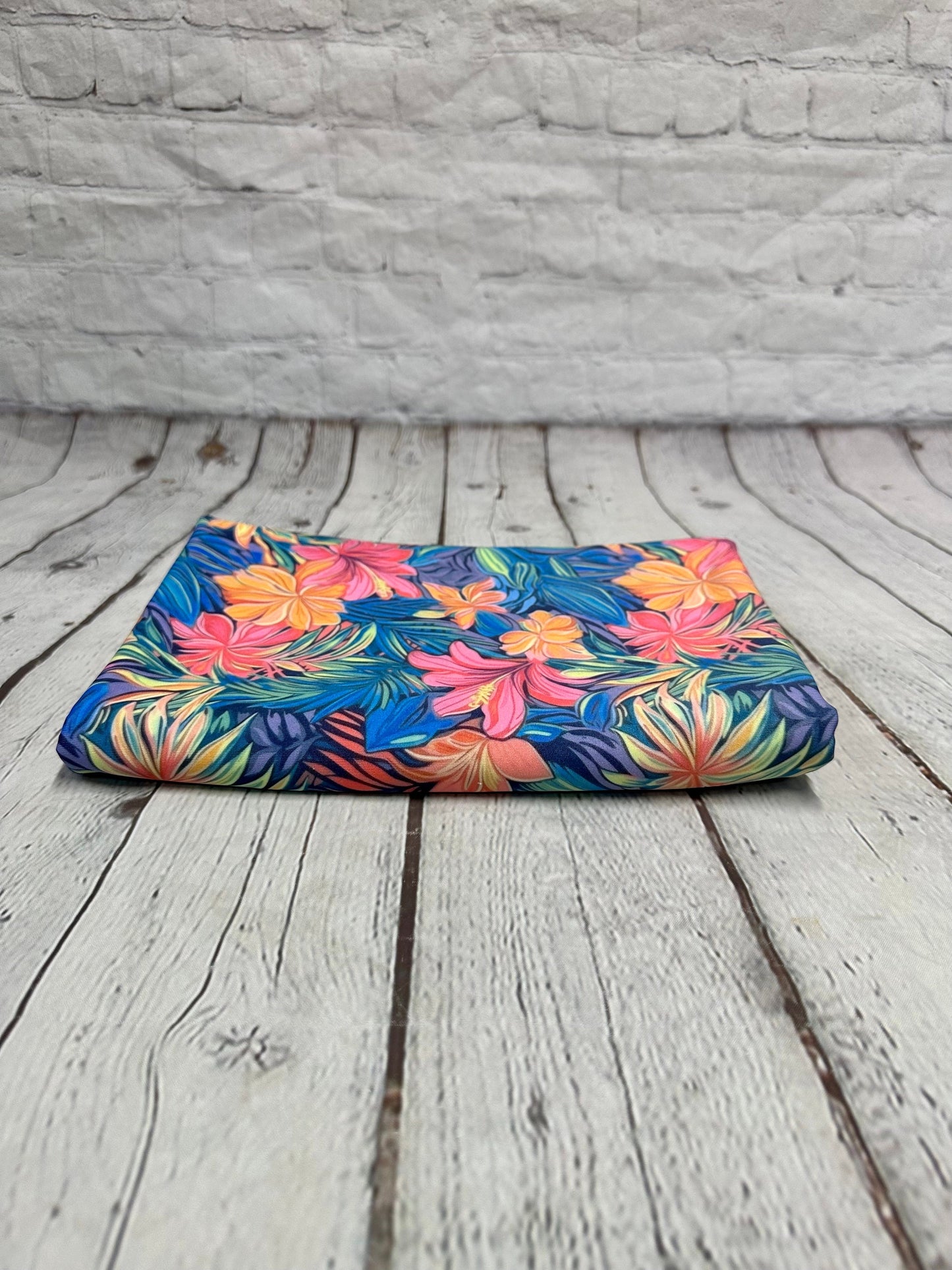 4 Way Stretch Print Spandex Fabric By The Yard Tricot Swim Wear Bikini Bright Neon Tropical Floral