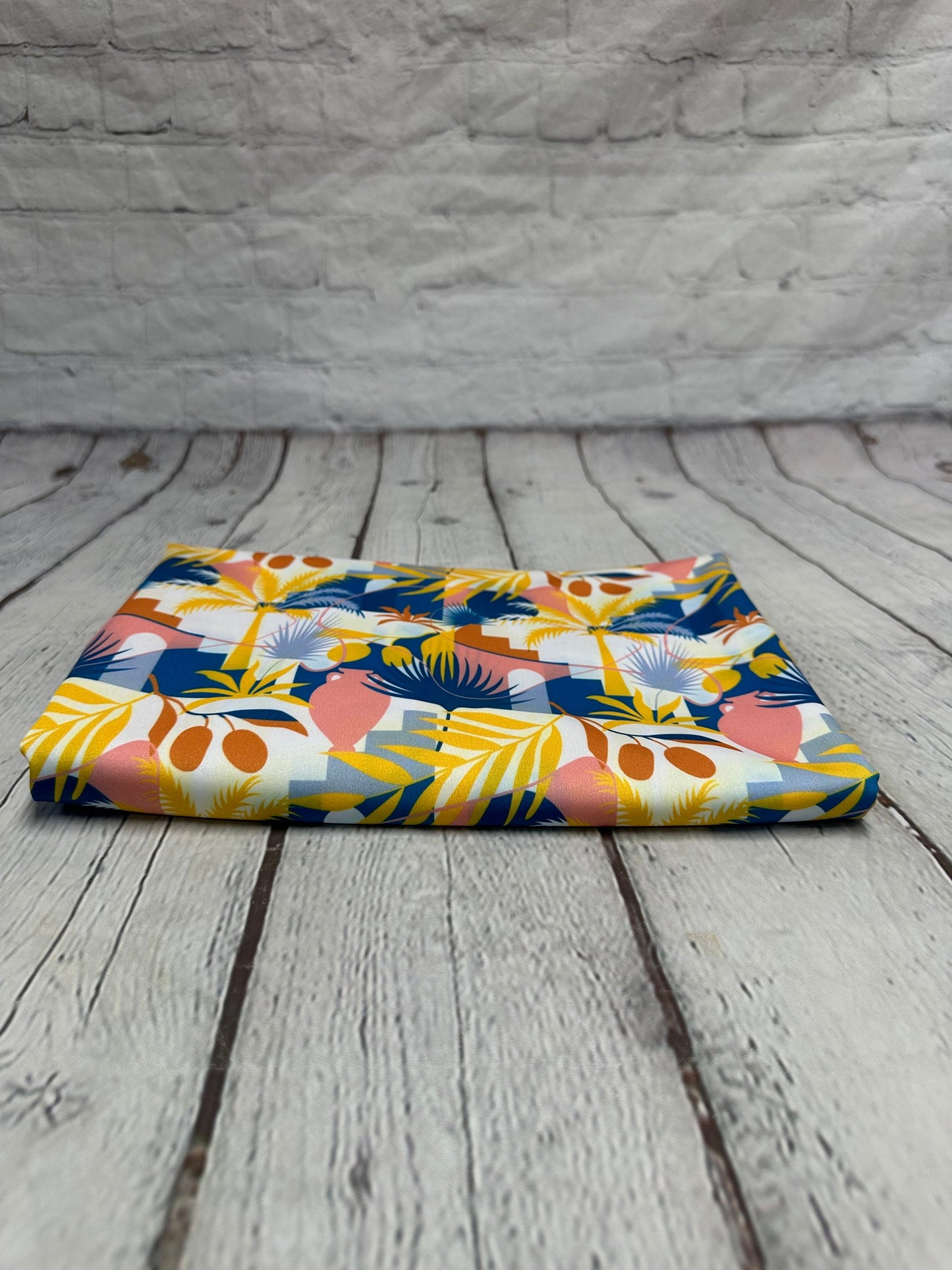 4 Way Stretch Print Spandex Fabric By The Yard Tricot Swim Wear Bikini Abstract Shape Fruit Palm Boho 280 GSM