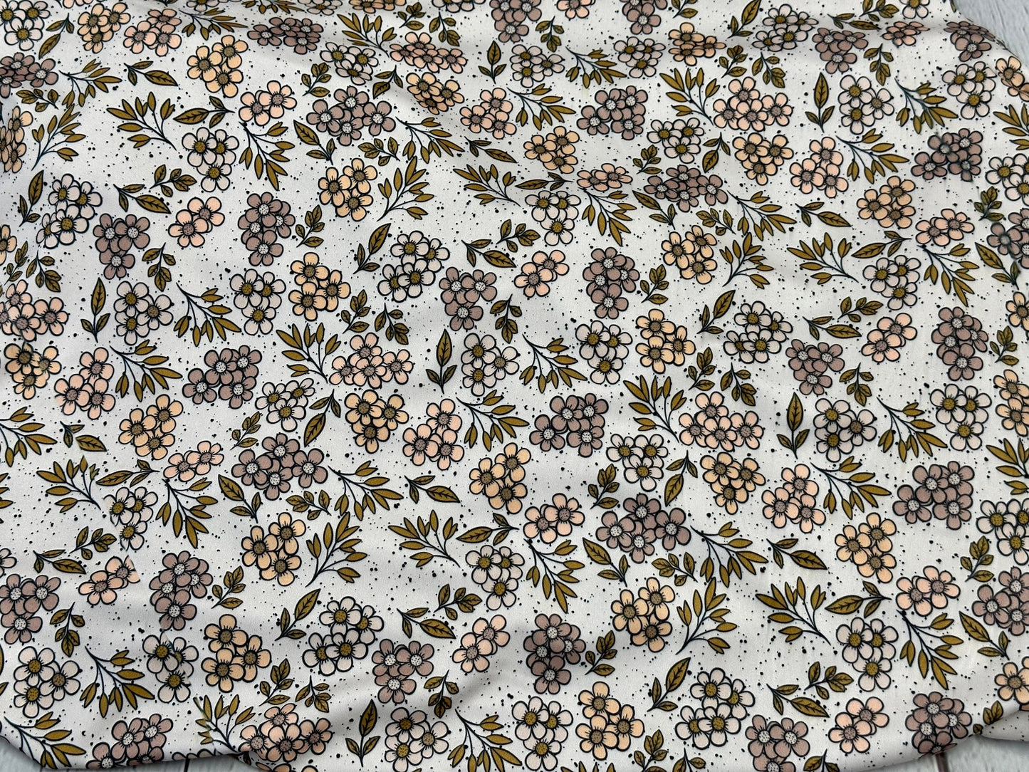 4 Way Stretch Print Spandex Fabric The Yard Tricot Swim Wear Bikini Boho Neutral Mini Floral Fall Rustic Flower Print 280 GSM