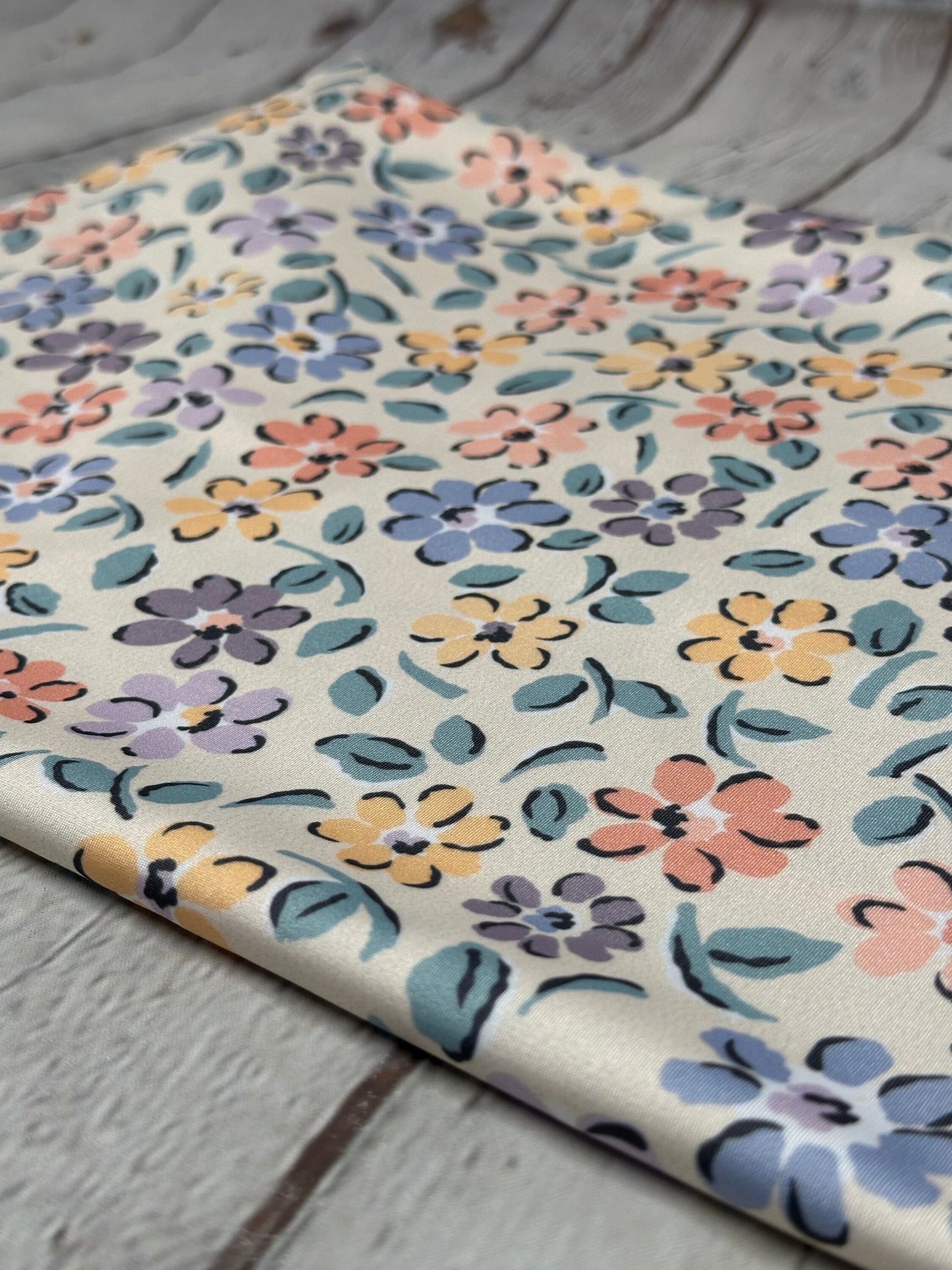 4 Way Stretch Print Spandex Fabric By The Yard Tricot Swim Wear Bikini Multicolor Ditsy Rose Floral Flower 280 GSM