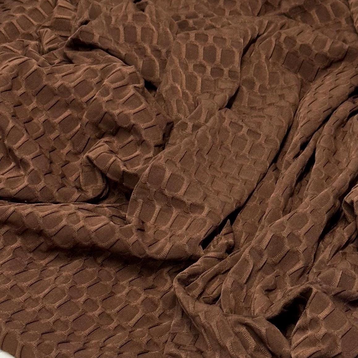 4-Way Stretch Honeycomb Knit Fabrix for Tik Tok Leggings, Athletic Wear, Work Out Gear, Biker Shorts, Swimwear Fabric By The Yard Dark #3