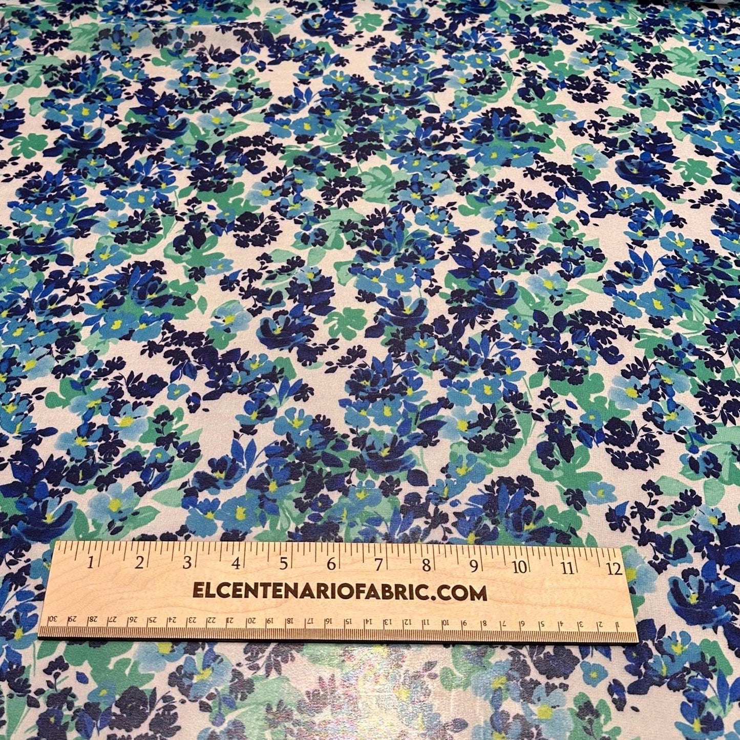 Polyester Chiffon Woven Print Fabric By The Yard Blue Flower Summer Floral Print Summer Flowy Dress