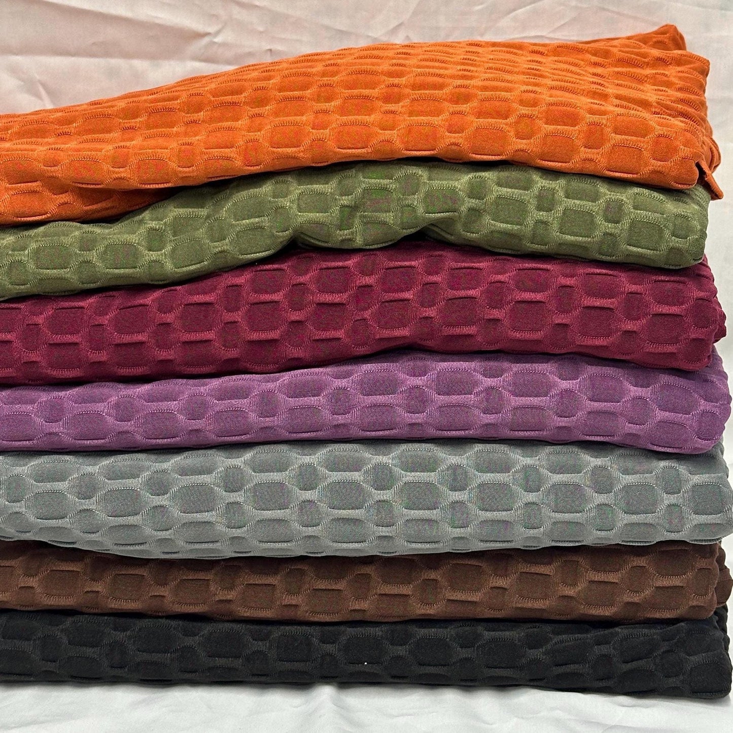 4-Way Stretch Honeycomb Knit Fabrix for Tik Tok Leggings, Athletic Wear, Work Out Gear, Biker Shorts, Swimwear Fabric By The Yard Dark #3