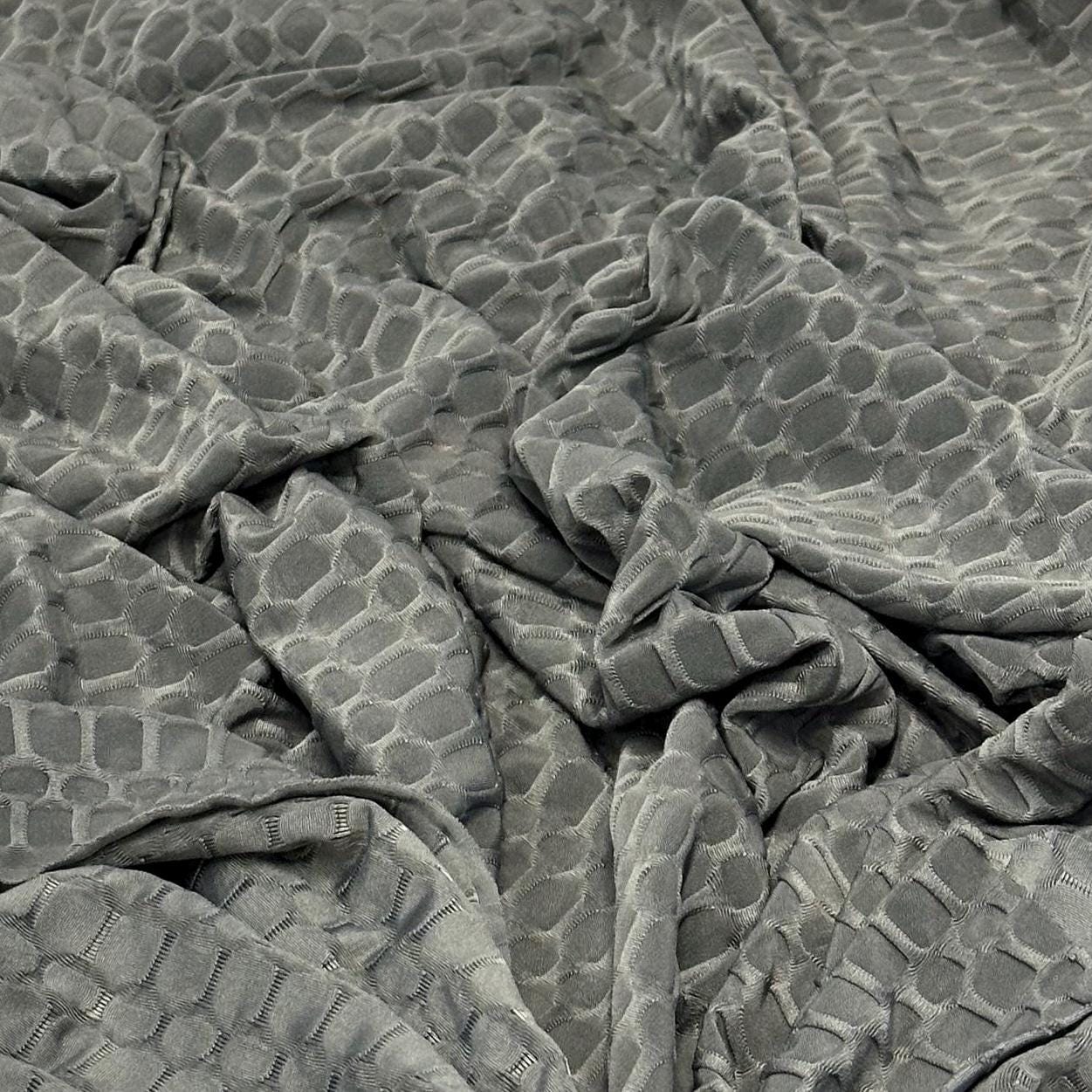 4-Way Stretch Honeycomb Knit Fabrix for Tik Tok Leggings, Athletic Wear, Work Out Gear, Biker Shorts, Swimwear Fabric By The Yard Dark #3