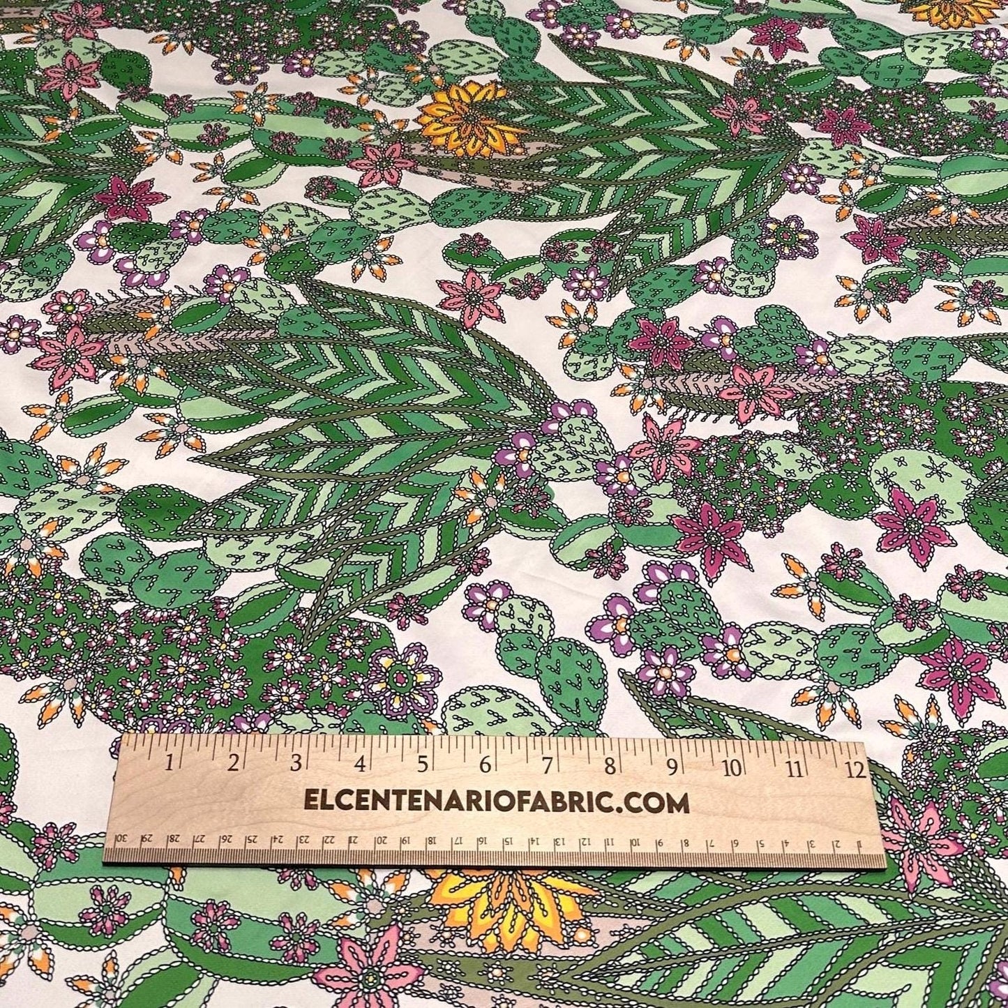 4 Way Stretch Print Nylon Spandex Fabric By The Yard Tricot Swim Wear Bikini Active Wear Cactus Desert Floral Flower