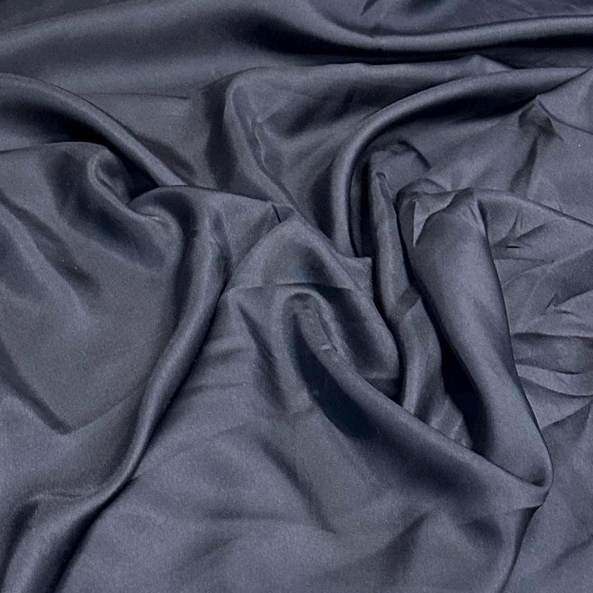 100% Silk Twill Fabric By The Yard Black 52 inch