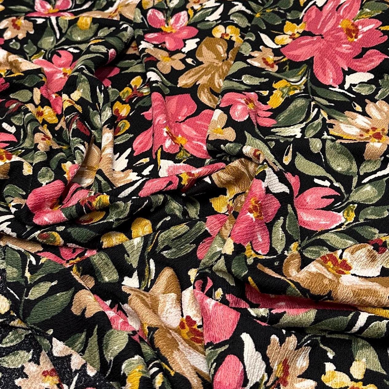 Floral Jacquard Texture Knit Spandex Flower Tropical Fabric By The Yard Bubble Knit Spandex Texture Knit