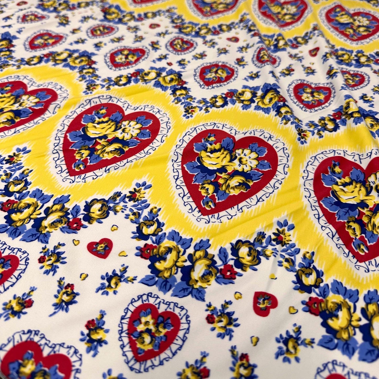 4 Way Stretch Print Nylon Spandex Fabric By The Yard Tricot Swim Wear Bikini Active Wear Flower Stripe Paisley Floral Abstract Yellow