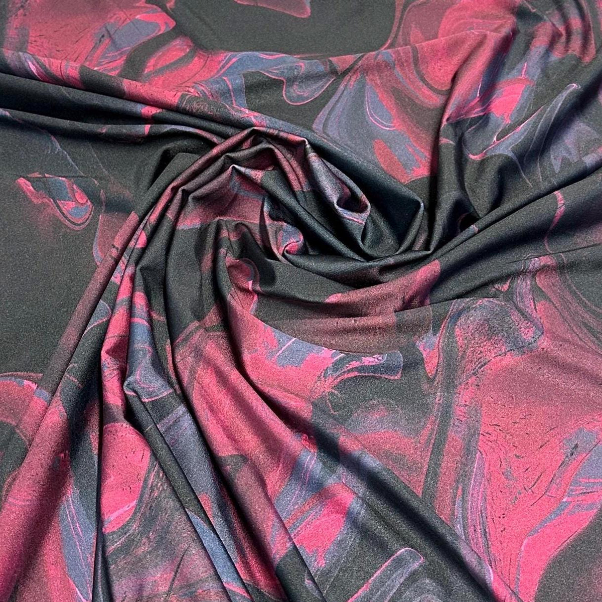 4 Way Stretch Print Nylon Spandex Fabric By The Yard Tricot Swim Wear Bikini Active Wear Space Acid Wash Tie Dye Black Wine Navy Print