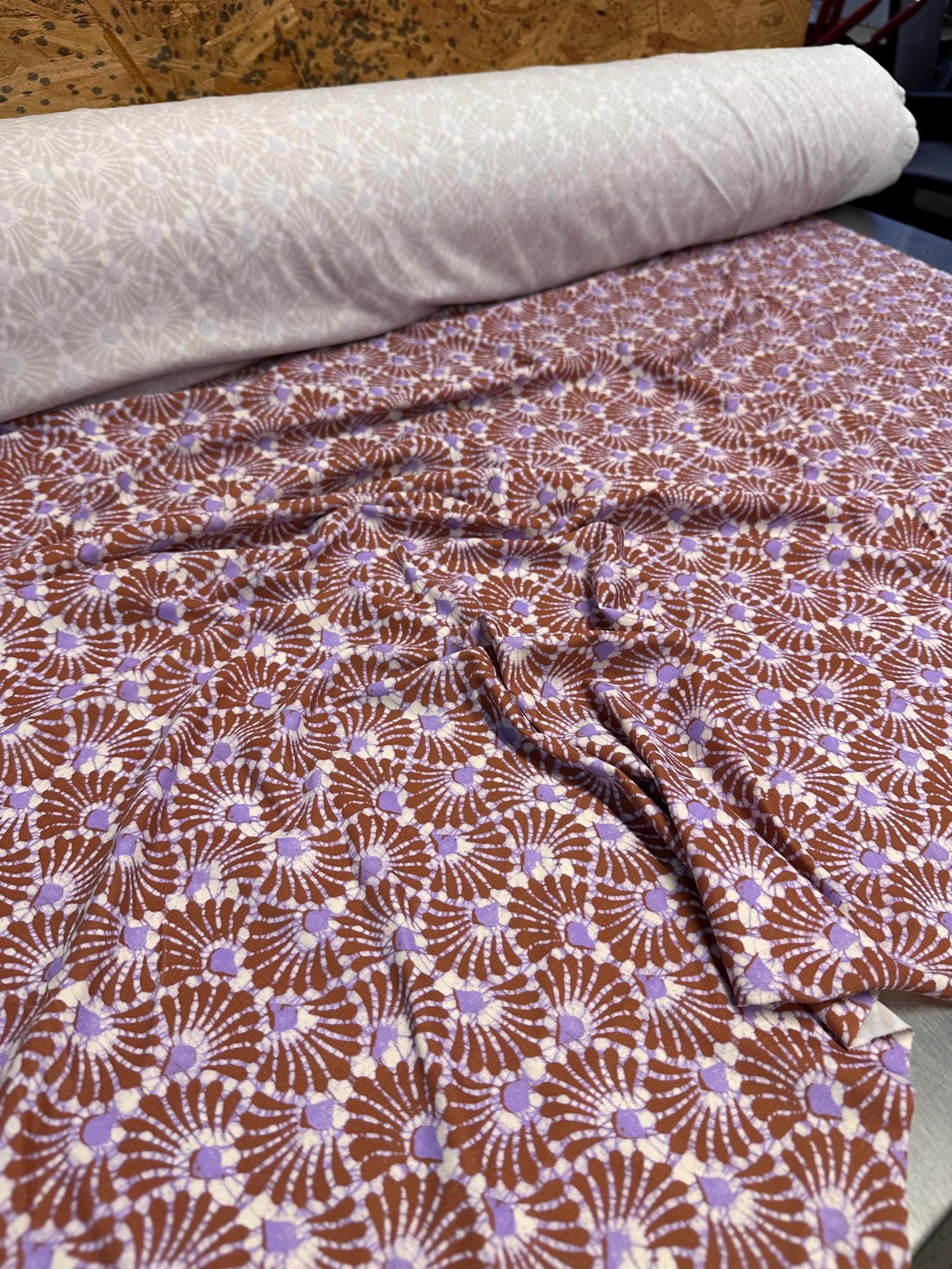 4 Way Stretch Print Nylon Spandex Fabric By The Yard Tricot Swim Wear Bikini Active Wear Geometric Shapes Abstract Cream Purple Jade