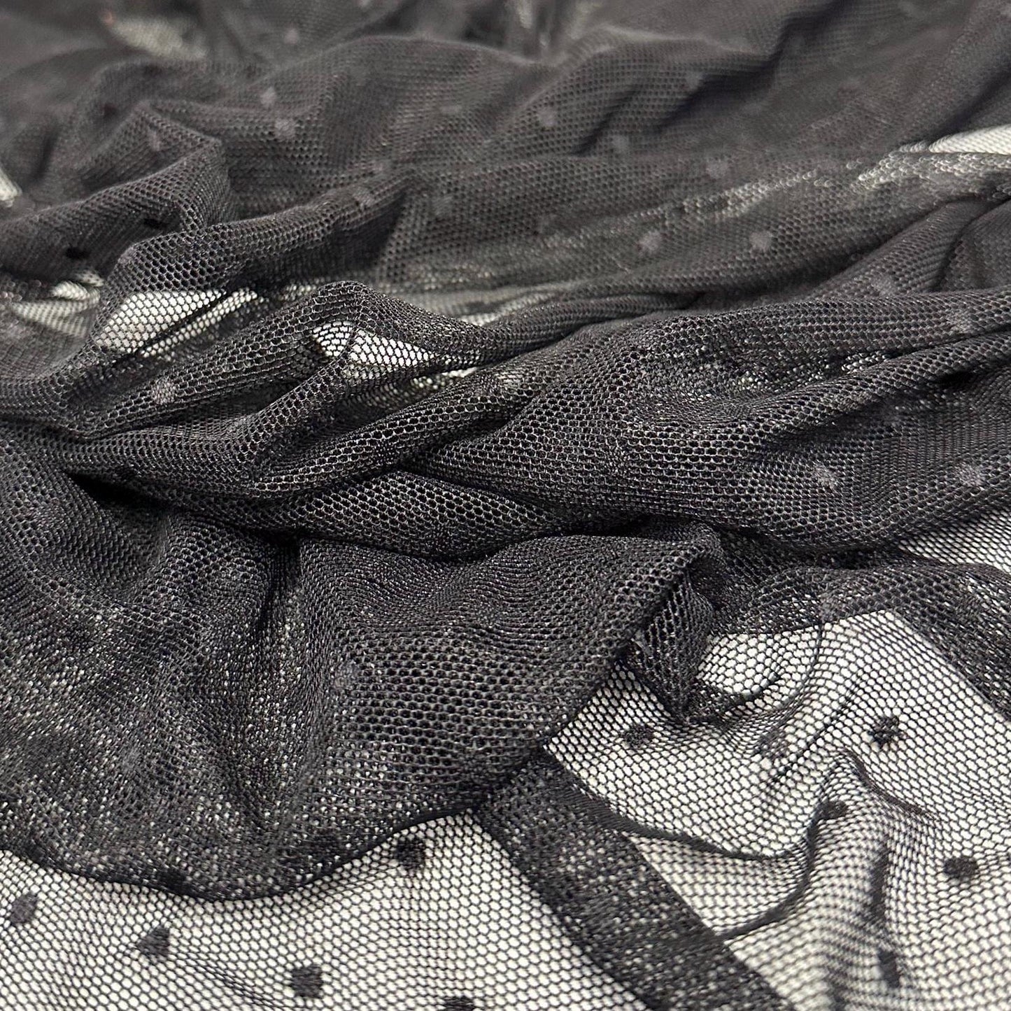 Soft Sheer Power Mesh Net Swiss Dot Polka Dot 4 Way Stretch for Dance, Underwear, Stocking, Lingerie, Intimates Fabric By The Yard
