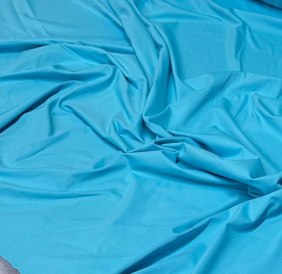 Nylon Spandex Tricot Solid Swimwear Activewear Fabric By The Yard Light Blue Shades Hue