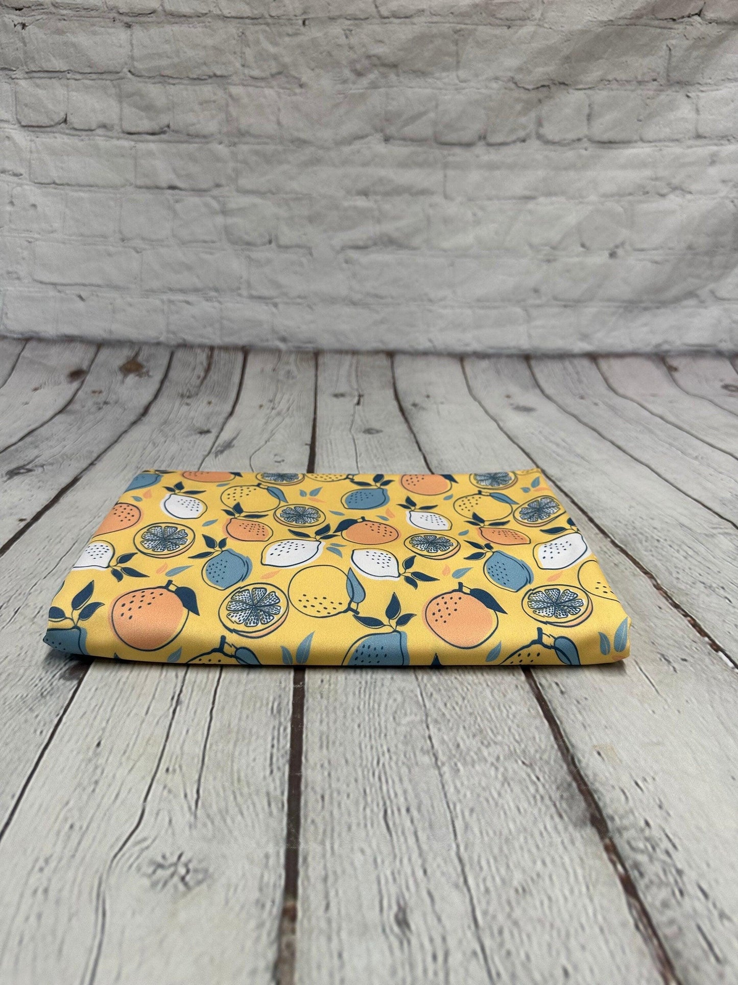 4 Way Stretch Print Spandex Fabric By The Yard Tricot Swim Wear Bikini Abstract Fruit Boho Floral Lemon 280 GSM