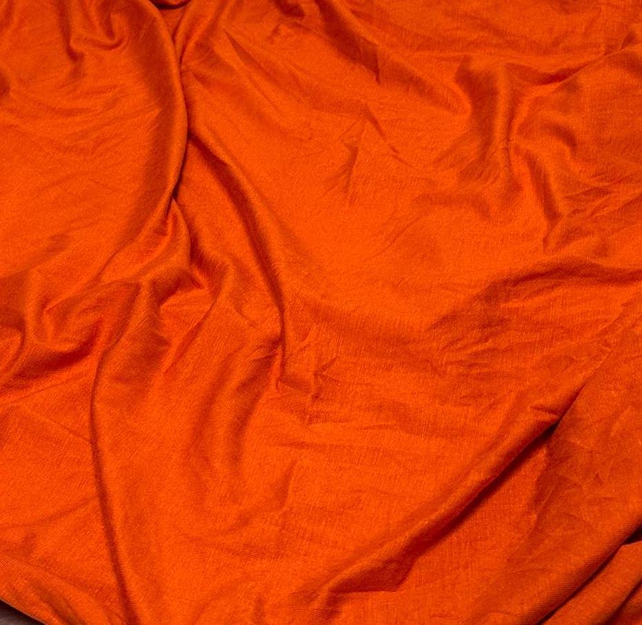 New Colors! 4-Way Stretch Bamboo Fabric| Soft Bamboo Spandex | Fabric By The Yard | For Dresses, Cardigans and Blouses | Orange Rust Color