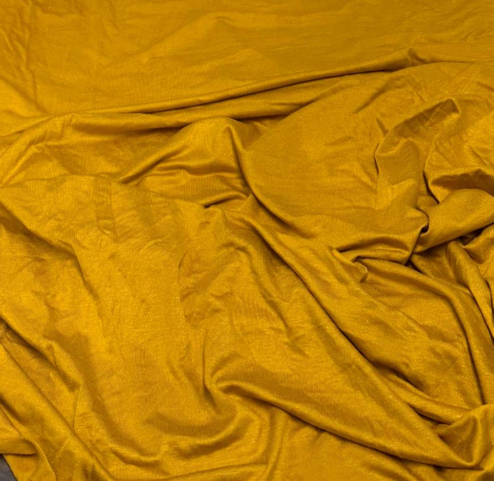 New Colors! 4-Way Stretch Bamboo Fabric| Soft Bamboo Spandex | Fabric By The Yard | For Dresses, Cardigans and Blouses | Orange Rust Color