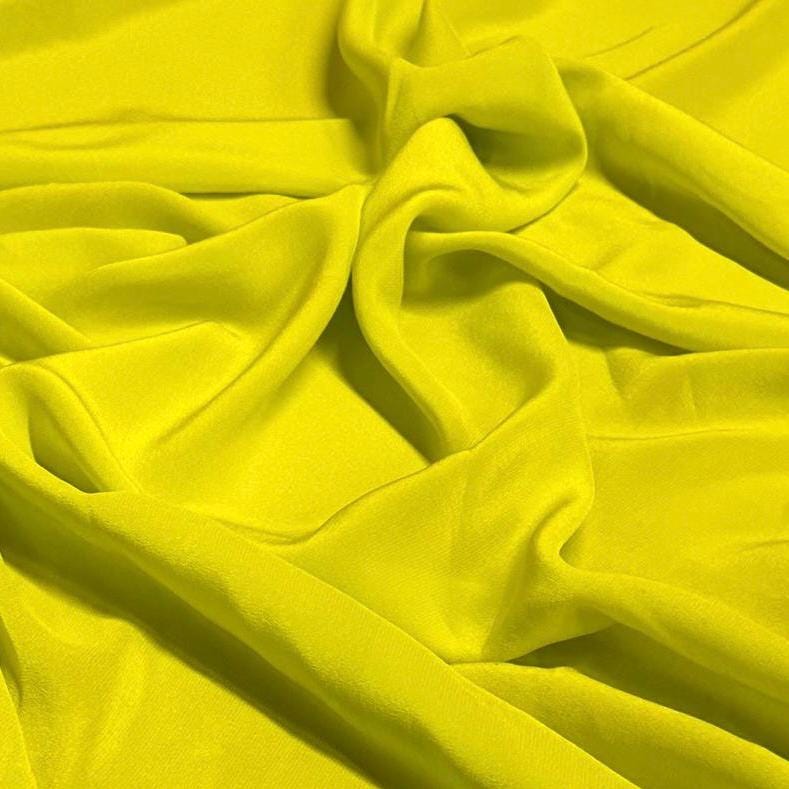 100% Silk Crepe De Chine CDC Fabric By The Yard Charteuse 54 inch