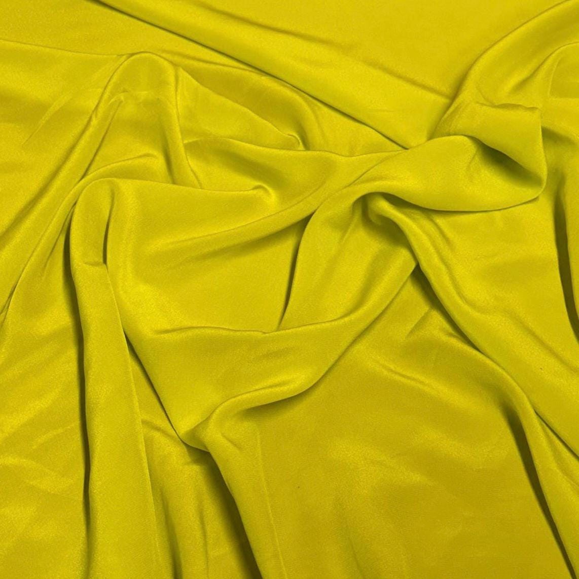 100% Silk Crepe De Chine CDC Fabric By The Yard Charteuse 54 inch