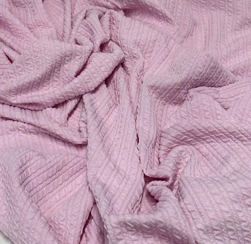 NEW COLORS! Jacquard Texture Knit Spandex Fabric By The Yard Bubble Knit Spandex Texture Knit