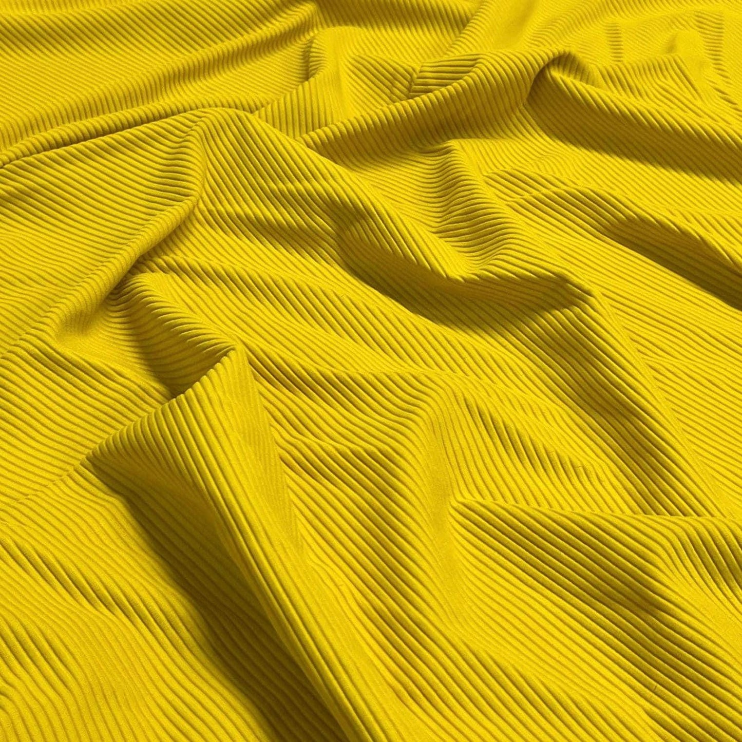 Premium 4-Way Stretch Ribbed Nylon Spandex Fabric for Swimwear Fabric By The Yard Mustard