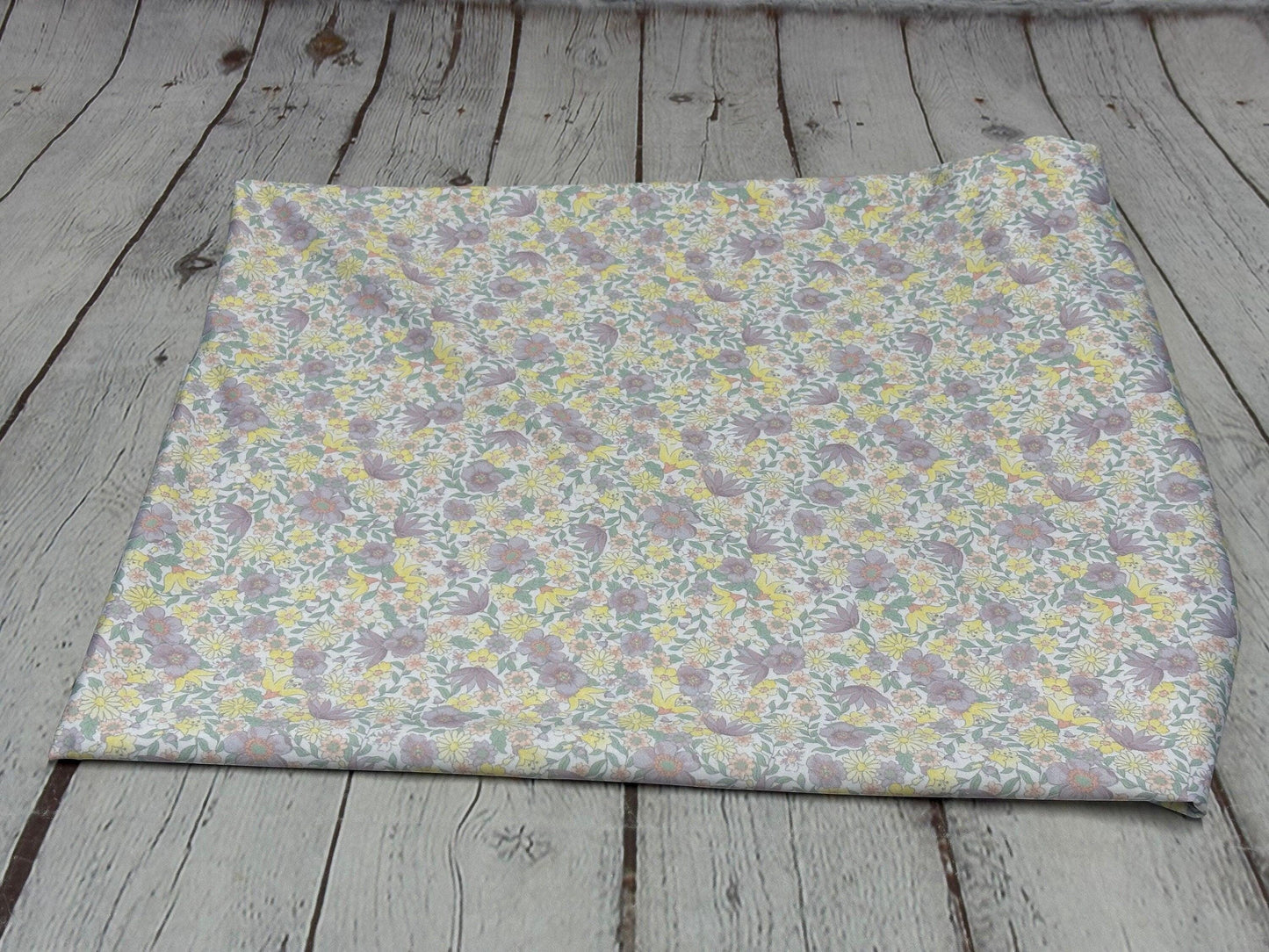 4 Way Stretch Tricot Print Spandex Fabric By The Yard Tricot Swim Wear Bikini Soft Pastel Small Ditsy Flower Foral Lilac Yellow Daisy