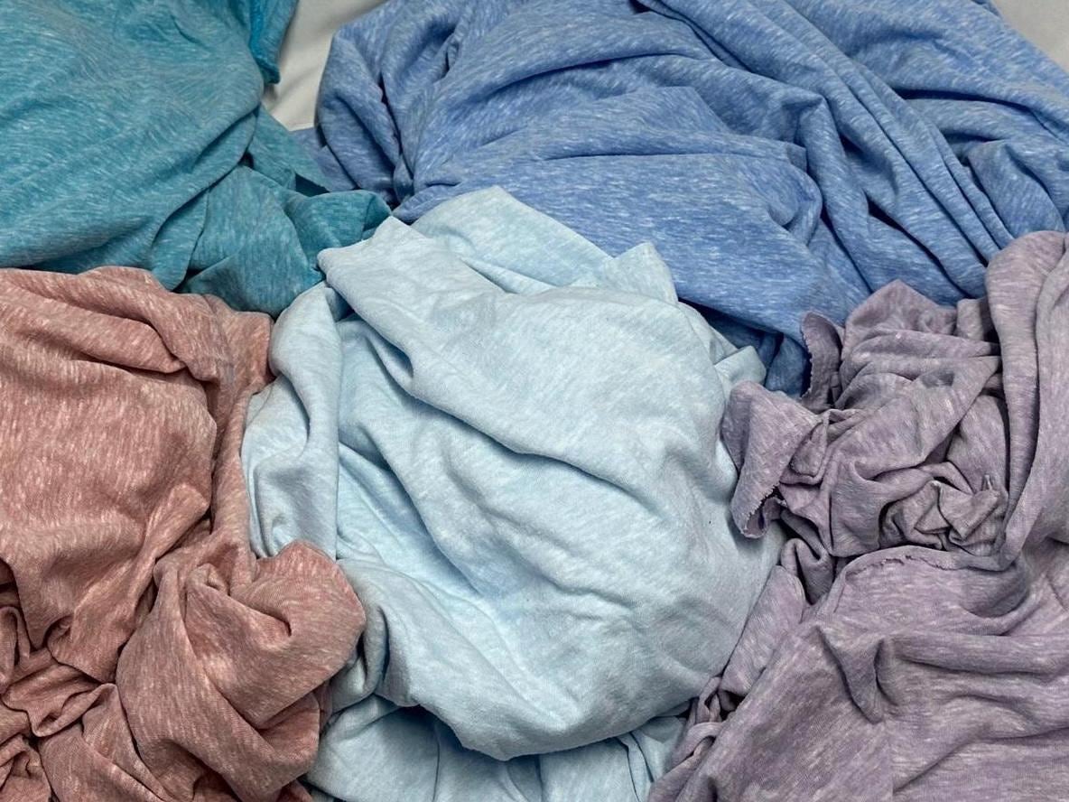 Tri Blend Poly Cotton Knit Jersey Fabric By The Yard