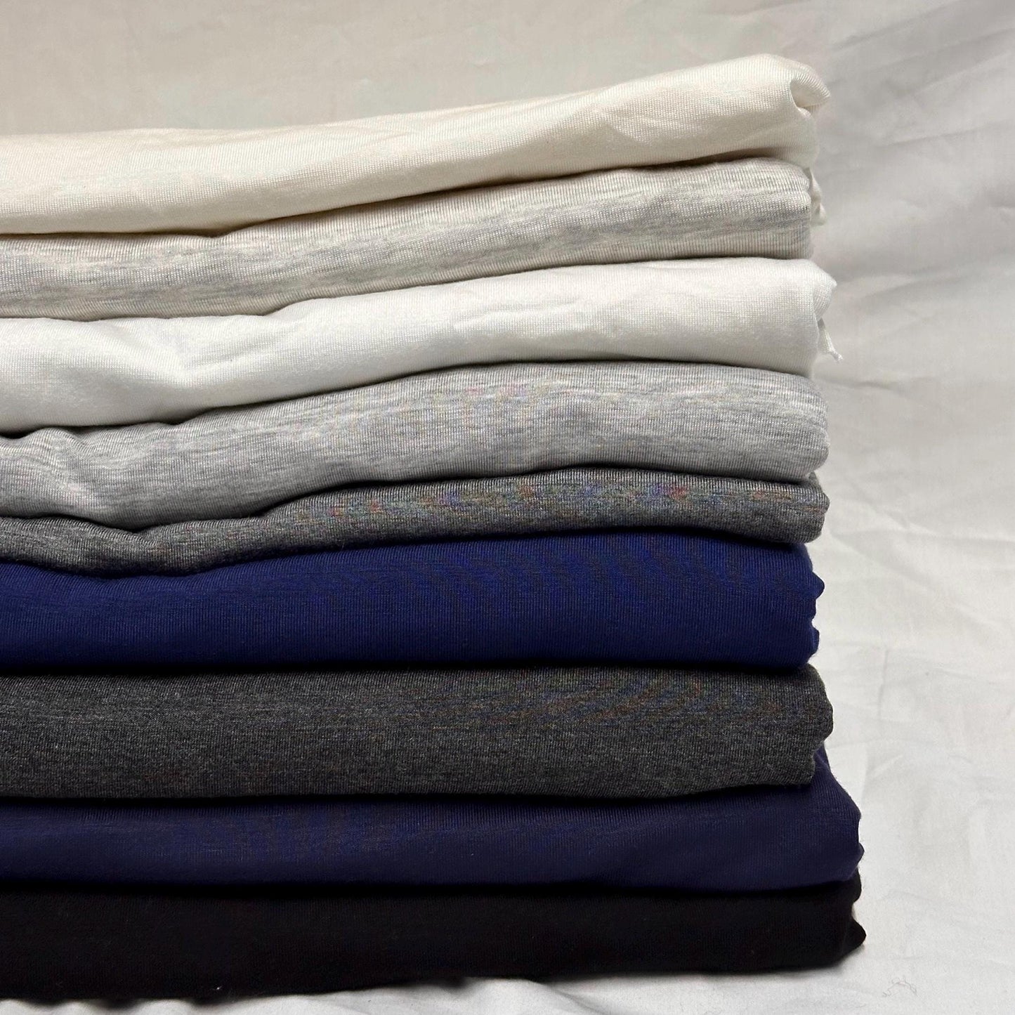 New Colors! 4-Way Stretch Bamboo Fabric| Soft Bamboo Spandex | Fabric By The Yard | For Dresses, Cardigans and Blouses | Base Nuetral Color