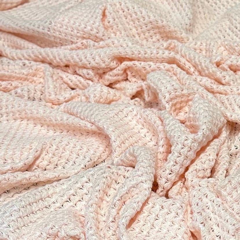Open Weave Chunky Waffle Sweater Knit Fabric By The Yard | 250GSM Pastel #1