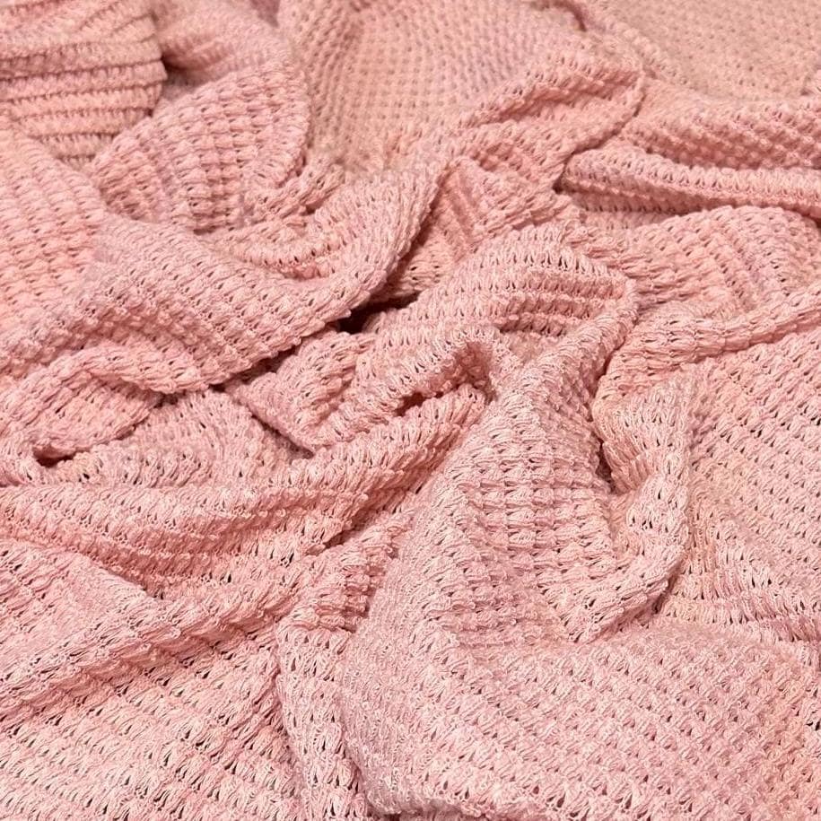 Open Weave Chunky Waffle Sweater Knit Fabric By The Yard | 250GSM Pastel #1