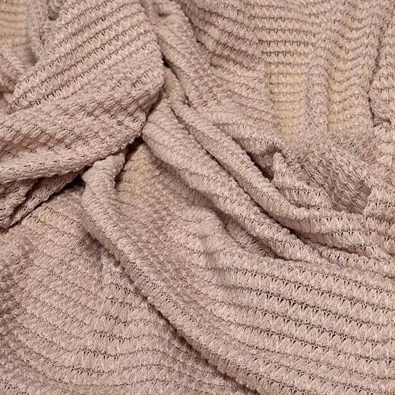 Open Weave Chunky Waffle Sweater Knit Fabric By The Yard | 250GSM Pastel #1