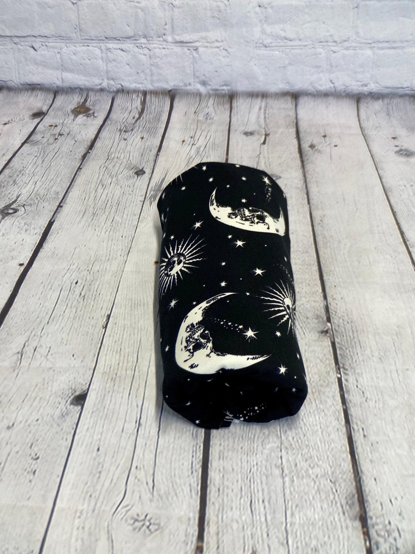 Heavy Weight Cotton Spandex Gothic Skull Crescent Moon Print Fabric By The Yard 240 GSM
