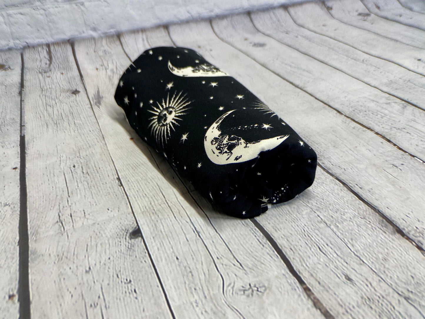 Heavy Weight Cotton Spandex Gothic Skull Crescent Moon Print Fabric By The Yard 240 GSM