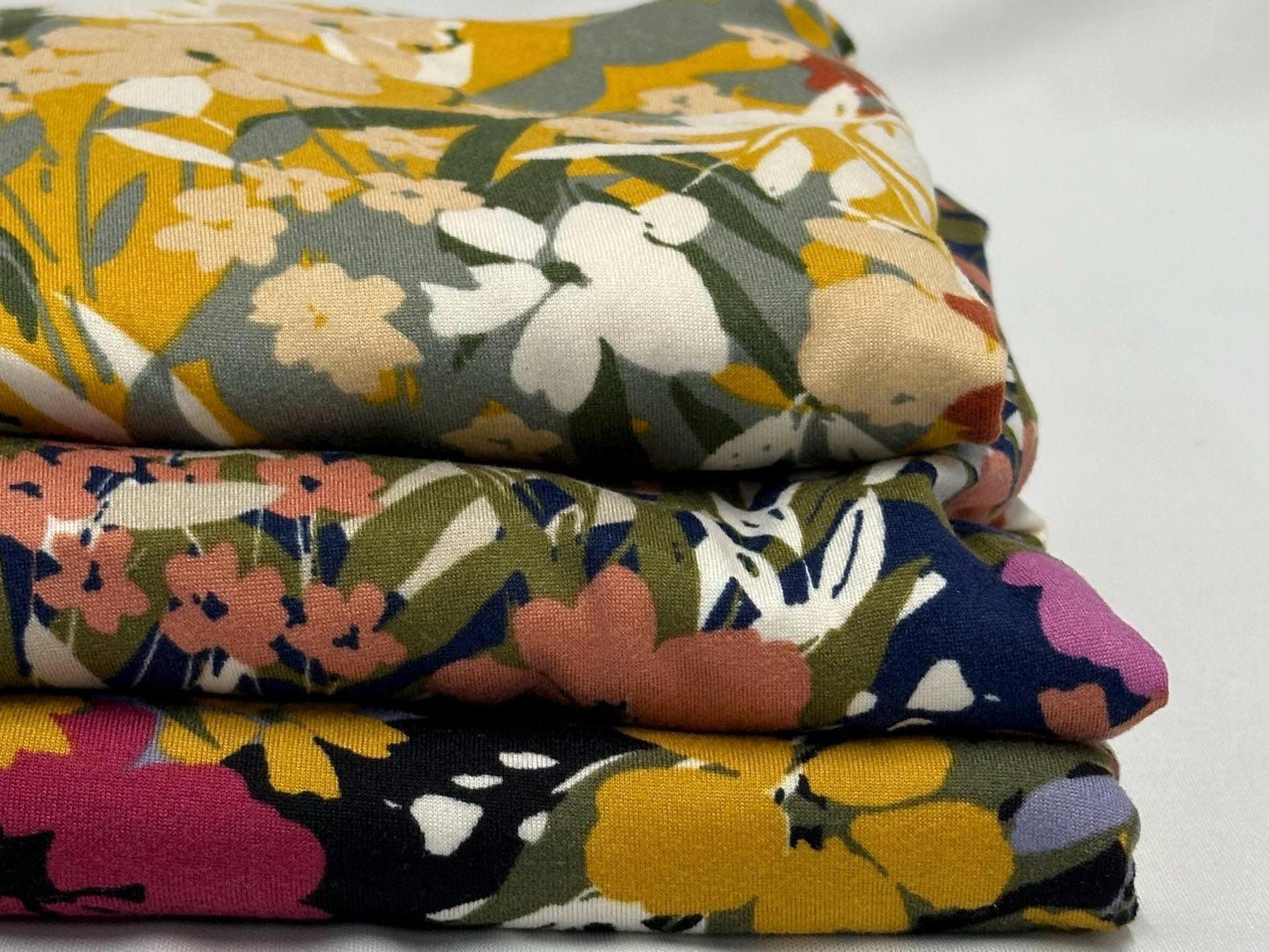 DBP Double Brushed Poly Spandex DTY Print Floral Palm Flower Tropical Print By The Yard