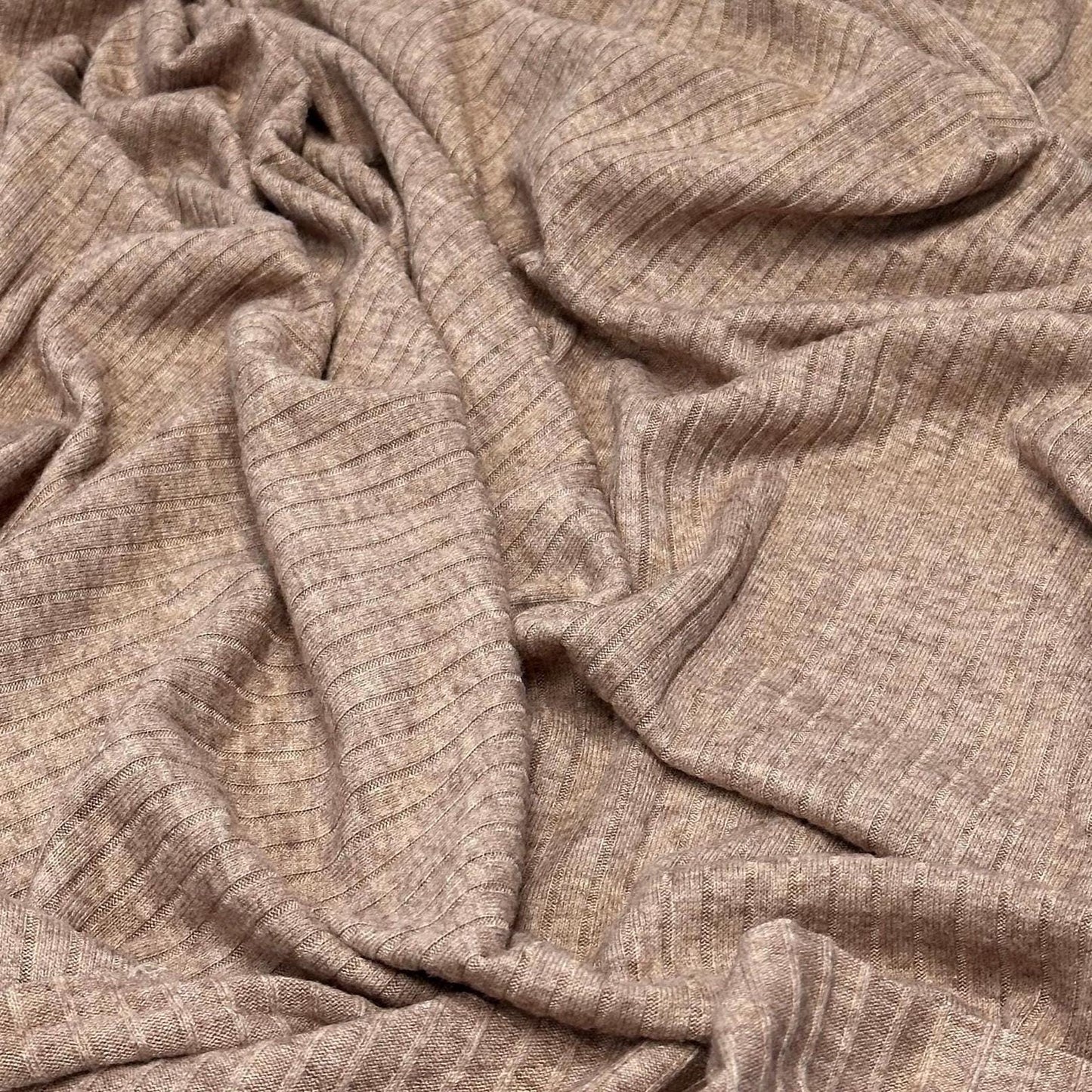 Cashmere 5x1 Rib Knit Feel Premium Sweater Knit Fabric By The Yard | 250GSM Open Weave