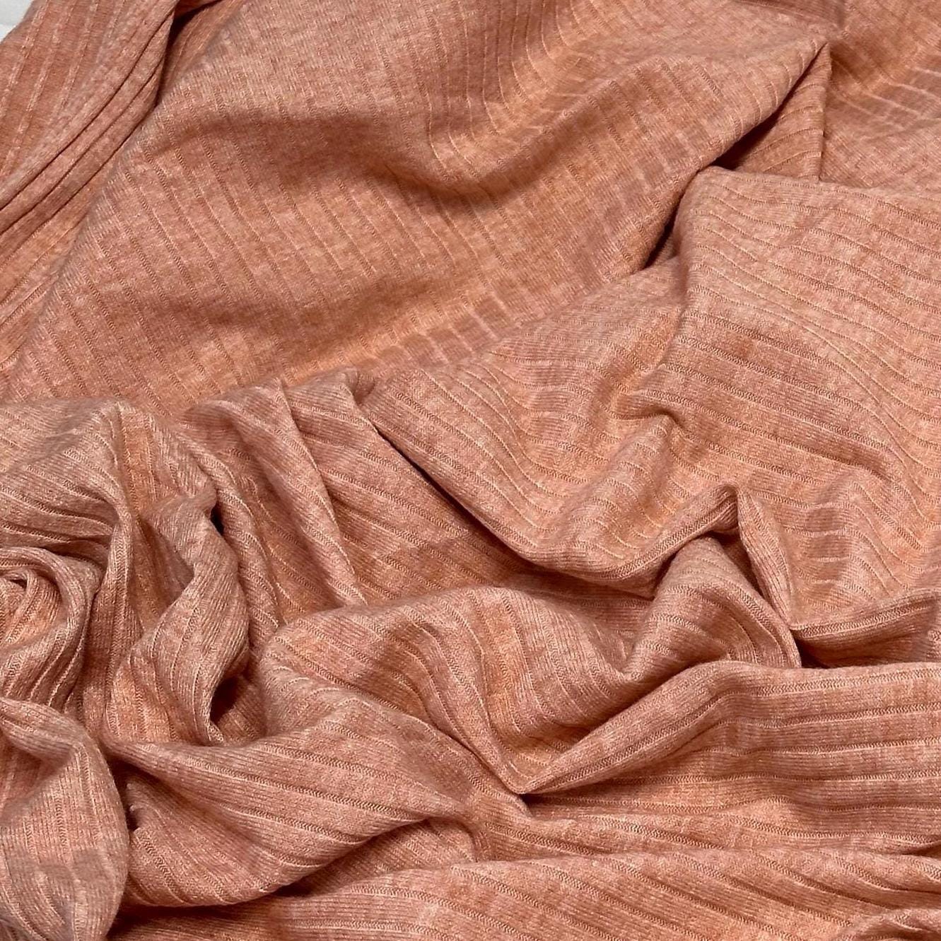 Cashmere 5x1 Rib Knit Feel Premium Sweater Knit Fabric By The Yard | 250GSM Open Weave