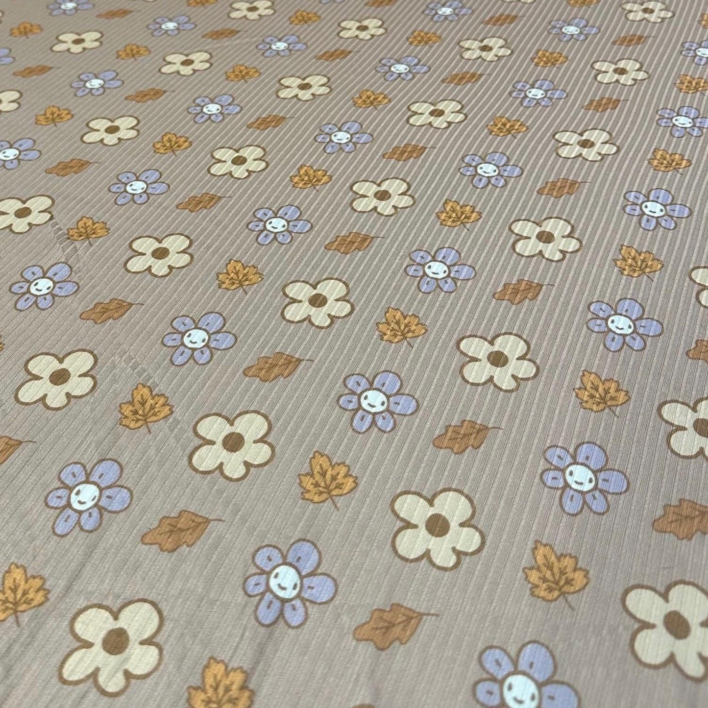 DBP 4x2 Rib Double Brushed Poly Spandex Print Vintage Floral Boho 60s 70s 80s Print By The Yard