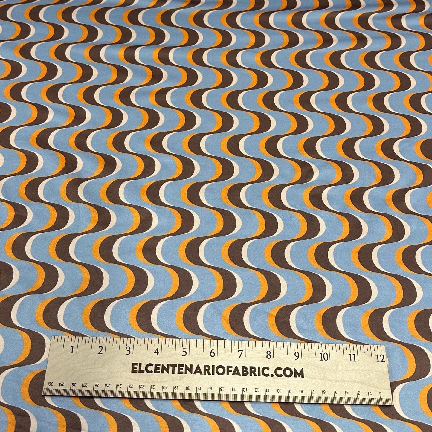 DBP Double Brushed Poly Spandex DTY Print Retro Wave Hazy Swirl 70s 80s Boho Print By The Yard