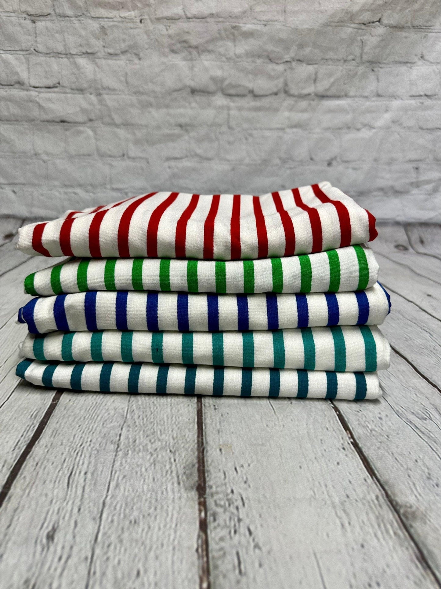 Bamboo Spandex Jersey Knit Stripes Fabric By The Yard 220GSM