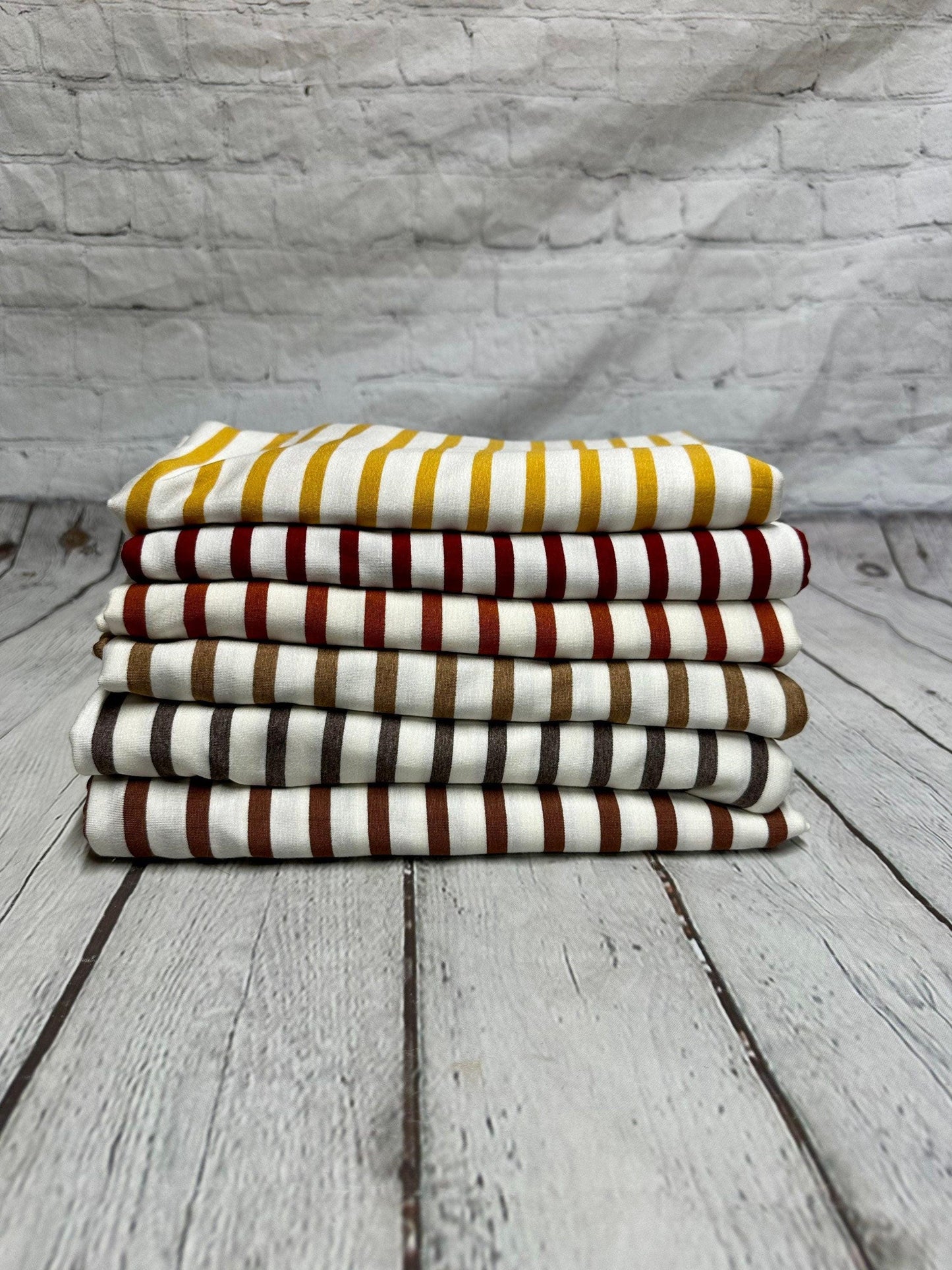 Bamboo Spandex Jersey Knit Stripes Fabric By The Yard 220GSM