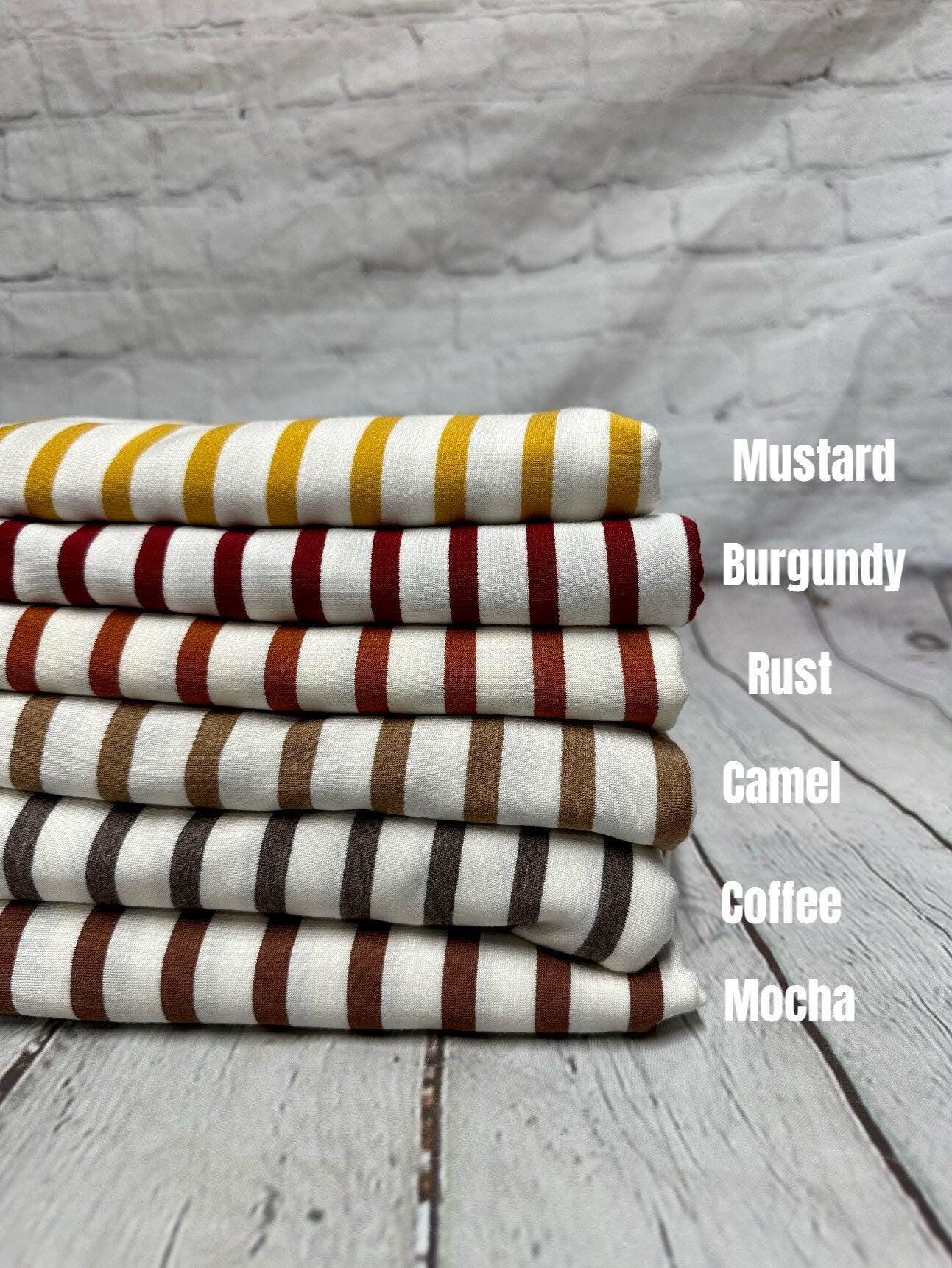 Bamboo Spandex Jersey Knit Stripes Fabric By The Yard 220GSM