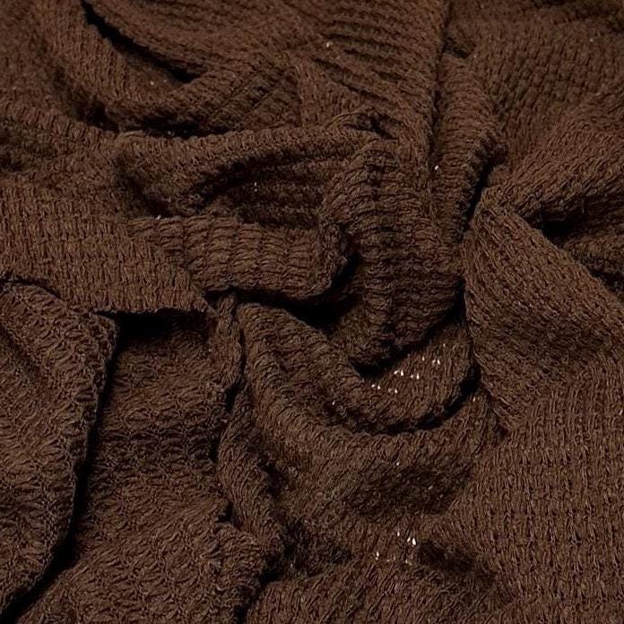 Open Weave Chunky Waffle Sweater Knit Fabric By The Yard | 250GSM Fall Colors #3