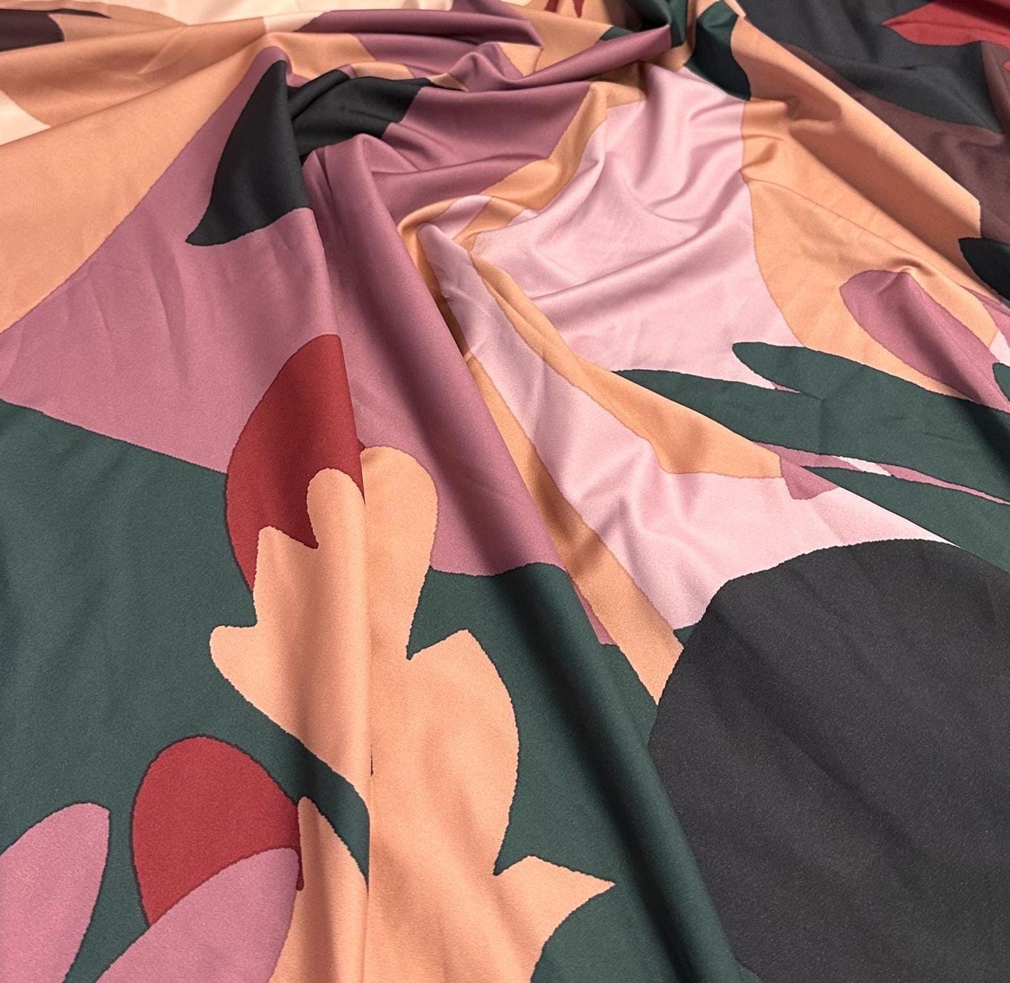 4 Way Stretch Print Nylon Spandex Fabric By The Yard Tricot Swim Wear Bikini Active Wear Big Print Multicolor Floral Flower  Boho Abstract