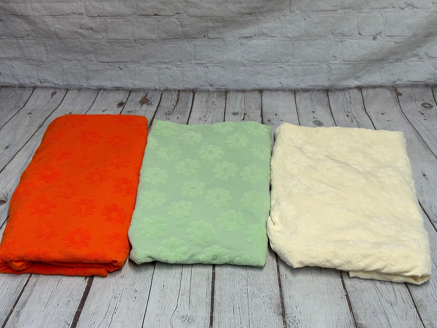 NEW COLORS! Jacquard Texture Knit Raised Texture Terry Floral Flower Spandex Fabric By The Yard Polyester Spandex Texture Knit