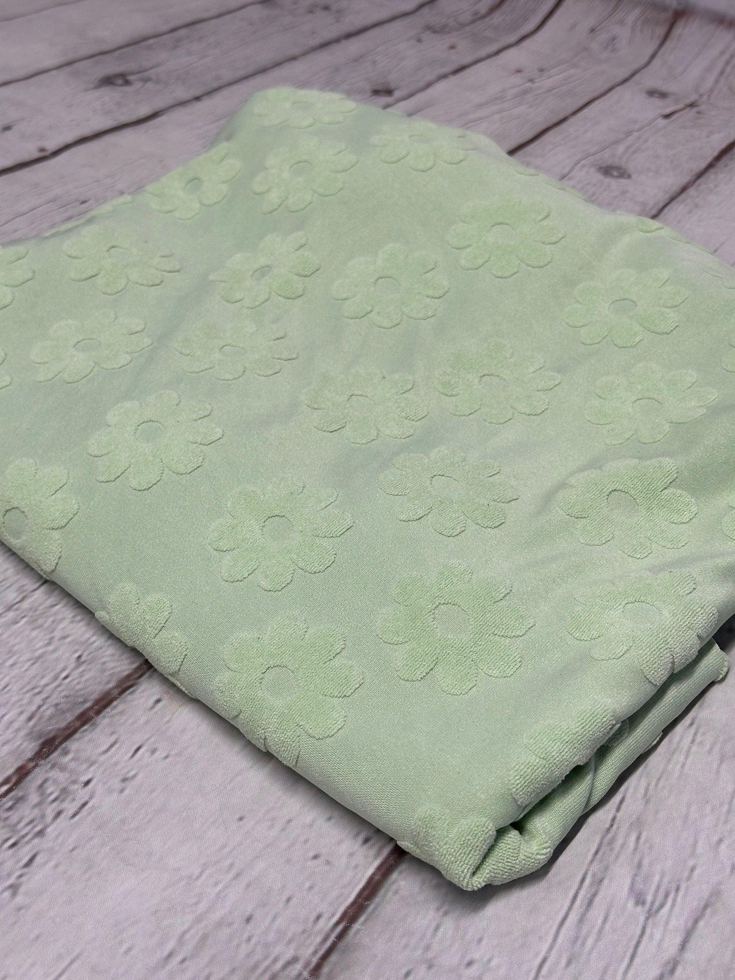 NEW COLORS! Jacquard Texture Knit Raised Texture Terry Floral Flower Spandex Fabric By The Yard Polyester Spandex Texture Knit