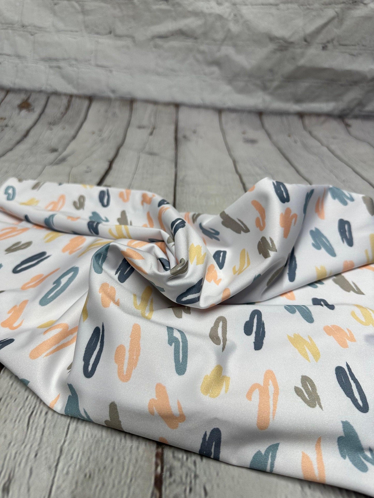 4 Way Stretch Print Spandex Fabric By The Yard Tricot Swim Wear Bikini Multi Color Abstract Geometric 280 GSM