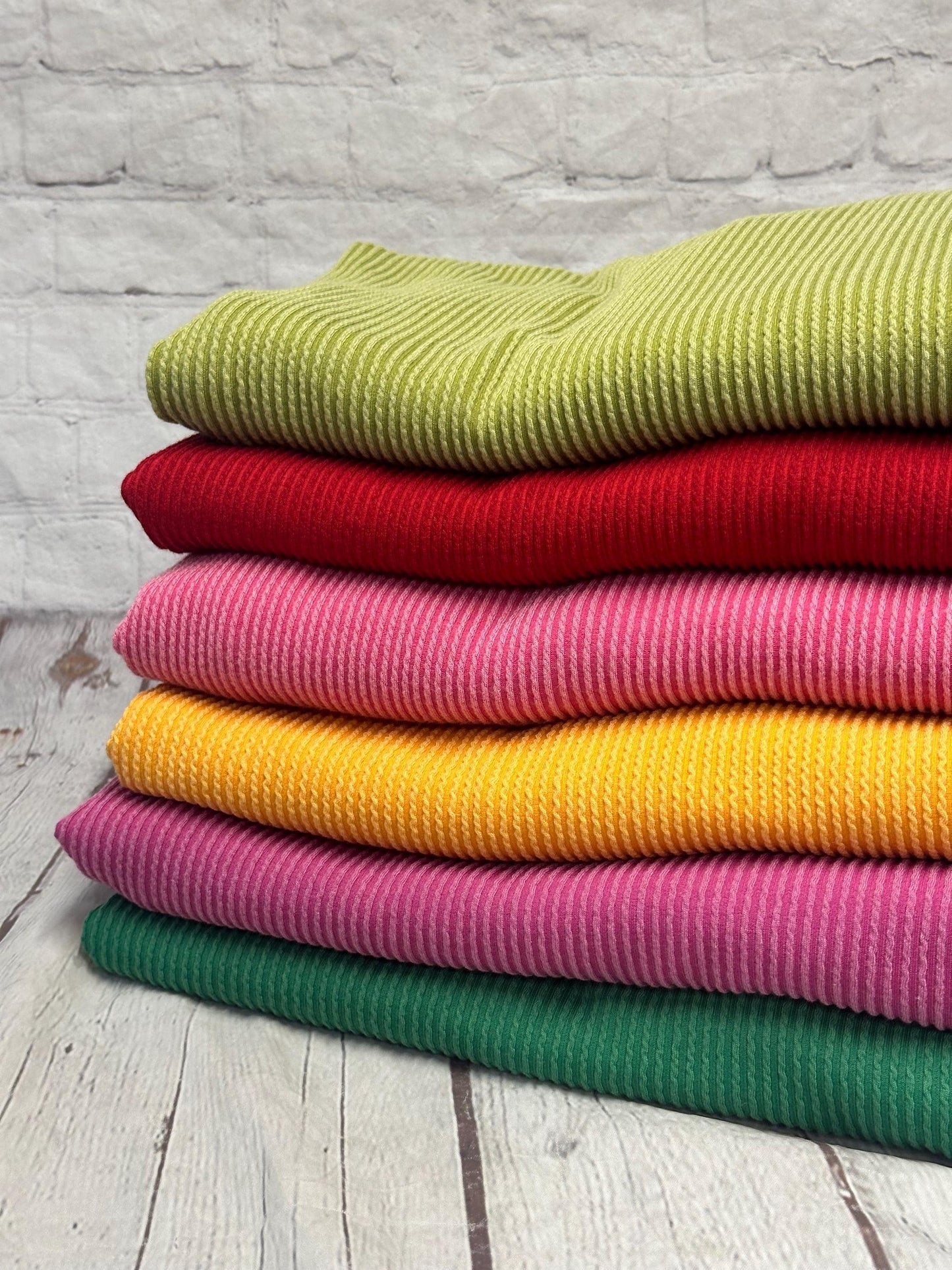 NEW COLORS! Texture Street Rib Wave Knit Spandex Fabric By The Yard Urban Rib Cable Knit Spandex Texture Knit #7